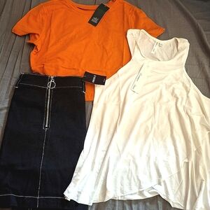 NWT 3 Piece Bundle All Size Medium  Skirt, Crop Top, And Tank
